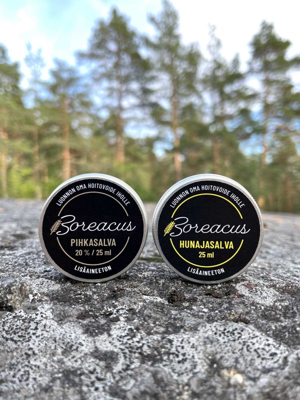 Boreacus – Pihkasalva 20% 25ml ja Hunajasalva 25ml