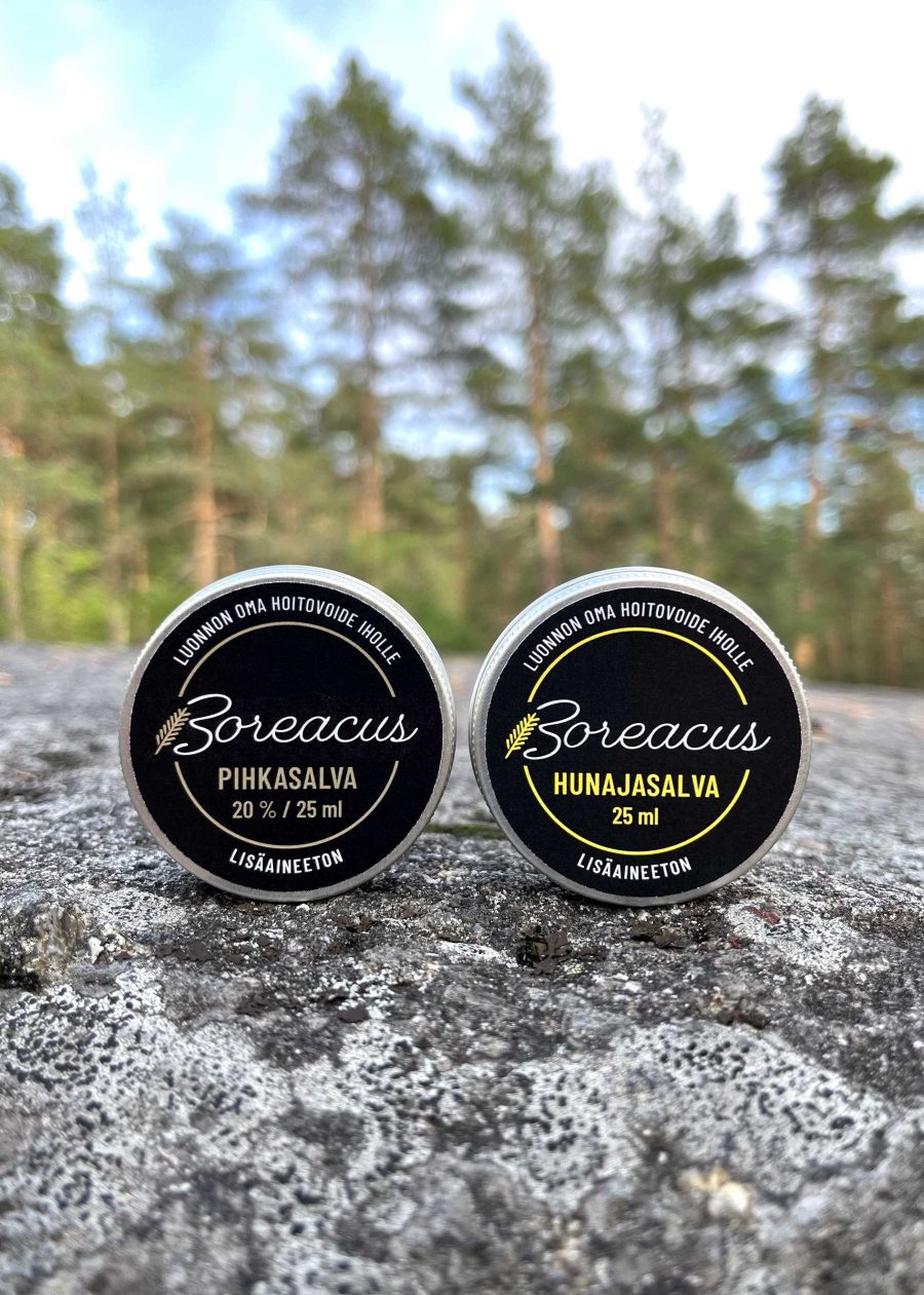 Boreacus – Pihkasalva 20% 25ml ja Hunajasalva 25ml